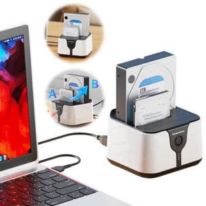 USB 3.0 To SATA Dual Bay External Hard Drive Docking Stations Hard Drive Dock - Afbeelding 1 van 18