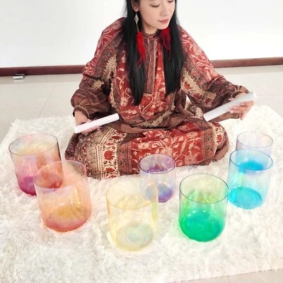 Crystal Soul Crystal Singing Bowl 6-7inch Chakra Set 432Hz Customizable With Bag - Image 1 of 4