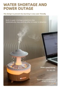 Rain Cloud Night Light Air Humidifier with Rain Water Drop Sound & 7 LED Colors - Picture 1 of 13