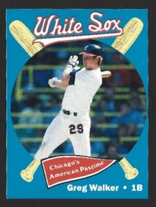 1989 CHICAGO WHITE SOX COKE BASEBALL CARD #27 GREG WALKER