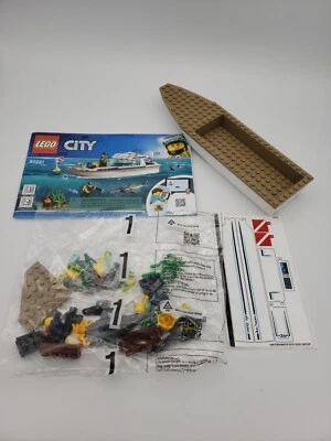Lego City 60221 Partial Set Mini Figures Boat Hull Stickers Instructions Shark - Image 1 of 4