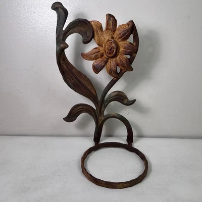 Soporte para plantas de flores de hierro fundido vintage pátina rústica decoración del hogar Foto 1 de 4