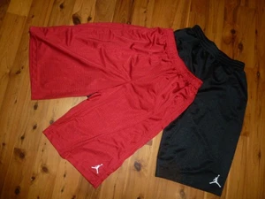 LOT 2~~YOUTH JORDAN DRI FIT ATHLETIC MESH SHORTS~~XL~~BLACK & RED - Picture 1 of 5