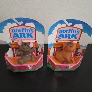 1989 NORFIN'S ARK ~ Cecily Mouse & Montague Pig Dam Norfin Troll Puppe - RAR! - Bild 1 von 7