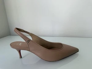NEW CHRISTIAN LOUBOUTIN Sporty KATE Slingback Pump Heel Shoe Lin Blush 38 EU 8US - Picture 1 of 8