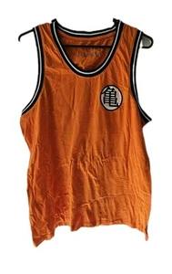 DragonBall Z Tank Top Large Orange Sleeve Less Logo Anime L Sport Fitness - Picture 1 of 5