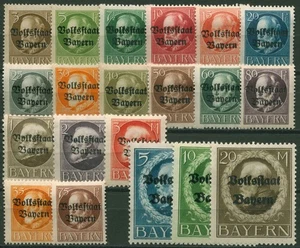 Bavaria 1919 King Ludwig III Overprint People's State of Bavaria 116/35 II A with fold - Picture 1 of 1