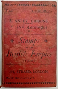 Antiguo catálogo de estampillas del Imperio Británico Stanley Gibbons de 1903 ex Mowles Manor - Imagen 1 de 9