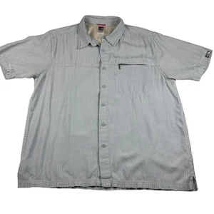 The North Face Mens Short Sleeve Button Down Shirt Striped L Large - Picture 1 of 11