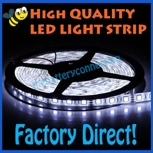 16ft Cool White 5630 Super Bright Waterproof LED Strip Light DC12V 5A W/3M Tape - Picture 1 of 5