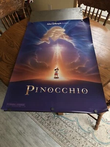 "NEU VINTAGE 1992 DISNEY PINOCCHIO DOPPELSEITIGES POSTER 40"" x 27"" - Bild 1 von 12