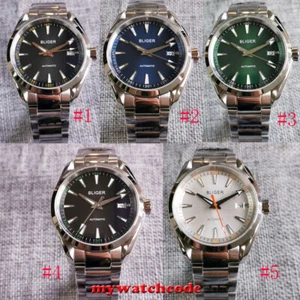 40mm Bliger Black Green Dial Sapphire Glass 24 Jewels NH35A Automatic Mens Watch - Picture 1 of 21