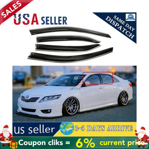 For 2007-2011 Toyota Camry JDM Style Window Visor Sun Rain Guard w/ Chrome Trim