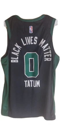 Jayson Tatum Social Justice Bubble Authentic Icon Edition Jersey 44 *Rare* Black Cover