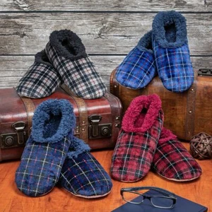 Snoozies! Men's Velour Supersoft Sherpa fleece Slippers Choice of Sizes & Colour - Picture 1 of 25