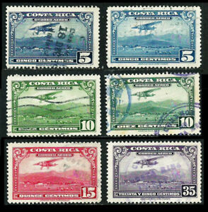COSTA RICA 1952/53: Flugzeug II. Ausg.; Nr. 479/482 mit a+b ° kpl. (L217)