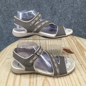 Dr. Scholls Sandals Womens 8.5 M Daydream Strappy Gray Leather Open Toe Slip On - Picture 1 of 14