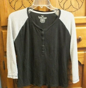 Boys Faded Glory long sleeve shirt XL/XG (14 - 16) gray and black 100% cotton - Picture 1 of 4