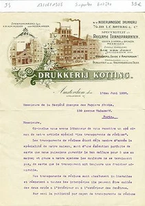 Pays Bas - Amsterdam - Publicité Superbe Entête - Vitrophanie - du 17/06/1908 - Picture 1 of 1