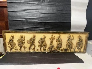 Colgante de pared musas griegas talladas a mano dorado dorado estilo renacentista vintage - Imagen 1 de 18