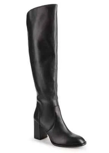 Freemans Block Heel Leather Long Boots in Black UK 5 (F485.1) - Picture 1 of 5