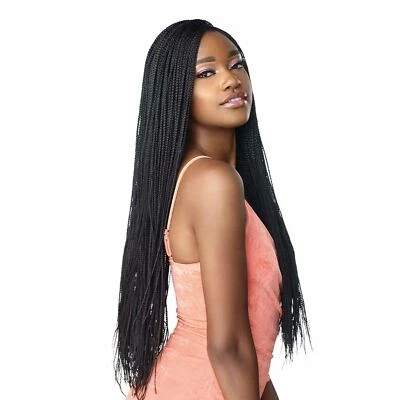 Black Braided African Handmade Box Braids Wigs Synthetic Braiding for Daily Use - Image 1 of 4