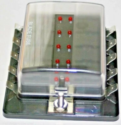 12/24V,, KFZ 10-Fach, Sicherungsdose mit Ausfallled, LED,Sicherungshalter - Bild 1 von 4
