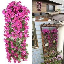 Kunstblumen Künstliche Violett Girlande Hängend Blumen Hängepflanzen Balkon Deko
