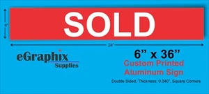 Individuell bedrucktes Aluminiumschild, 6" x 36" x 0,040", quadratische Ecken, doppelseitig - Bild 1 von 2