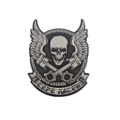 Skull Patch Wings Motor Cafe Racer Mechanical Heat Adhesive Iron Clothes - Image 1 of 2