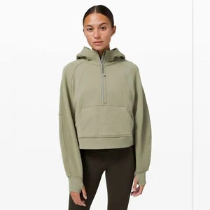 Lululemon Scuba Oversized 1/2 Zip Hoodie Sweatshirt Rosemary Green Women's Small - Picture 1 of 9