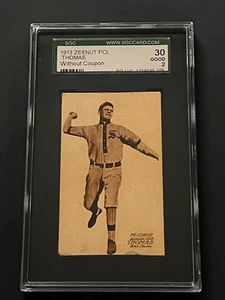 1913 Zeenut PCL Pacific Coast League Thomas (Without Coupon) SGC 2 - Picture 1 of 2