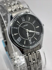Longbo Women's Quartz Watch Silver 30mm Case 7.75" Band- New Battery - Picture 1 of 8