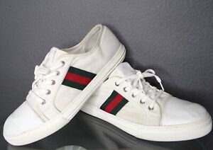Gucci Sneakers Shoes White Canvas Men's US Size 12 (11 UK) Used