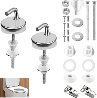 2 Kit Cerniere Tavoletta Wc, Cerniera Tavoletta Wc in Acciaio Inox, Cerniere Di  - Immagine 1 di 4