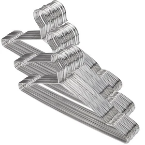 50 Pack Stainless Steel Strong Wire Metal Hangers Heavy Duty Clothes Hangers ... - Picture 1 of 9