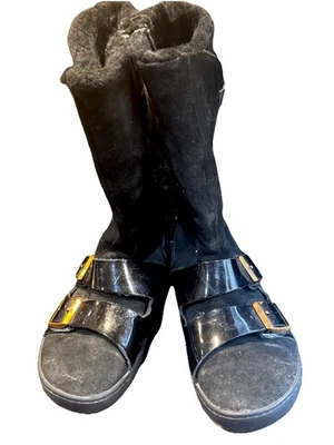 Birkenstock Danbury Women’s Patent Leather Sheepskin Shearling Boots 38/US 7.5 - Image 1 of 4