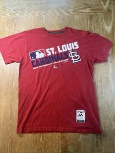 St Louis Cardinals Majestic MLB Men's Red Heather Short Sleeve T-shirt Medium - Picture 1 of 6