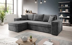 Sofa Palermo Cord Stauraum Schlaffunktion Couch Ecksofa Klappsofa Schlafsofa - Bild 1 von 18