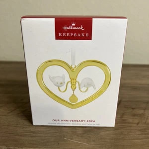 2024 Hallmark Our Anniversary 2024 Metal Ornament Personalized Charms NIB - Picture 1 of 14