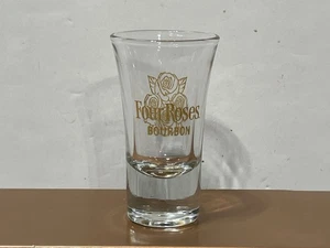 Four Roses Bourbon Whiskey Golddruck Schnapsglas - 3 1/2" hoch - Bild 1 von 8