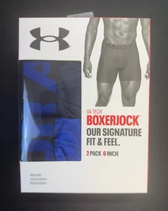 Under Armour Boxerjock UA Tech 2-Pack Men’s Boxer Briefs 6” Inseam Size Small - Picture 1 of 2
