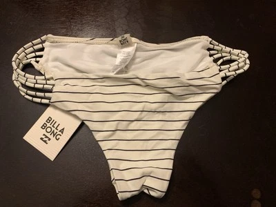 BIKINI BIKINI BILLABONG LÍNEAS BRONCEADAS HAWAII DESCARADO NEGRO BLANCO PEQUEÑO ¡NUEVO! Foto 1 de 4