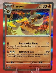 Flareon SV: Prismatic Evolutions #013/131 Holograma Pokémon Raro Casi Nuevo - Imagen 1 de 2