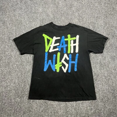 VTG Deathwish Skateboards Shirt Large Graffiti Deathstack Y2K Skater - Image 1 of 4