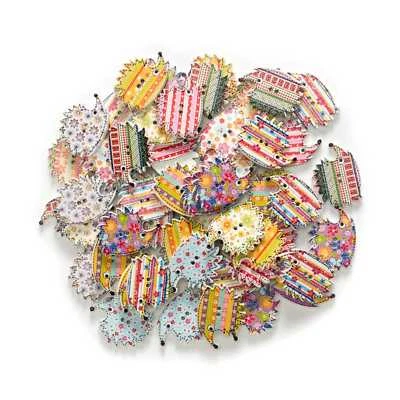 30pcs Hedgehog Series Wood Buttons for Sewing Scrapbooking Crafts Handmade Decor - Image 1 of 4