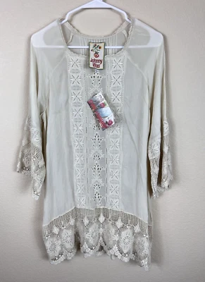 Blusa túnica Johnny Was bordada para mujer talla S encaje boho Foto 1 de 4