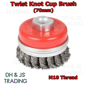 Abracs Twist Knot Cup Brush 70mm - Wheel Crimp Cup Angle Grinder Rotary Steel - Picture 1 of 1