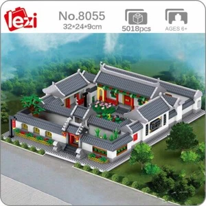 Ancient Courtyard House Tree 3D Model Mini Diamond Blocks Bricks Building Toys - Picture 1 of 6
