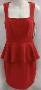 Bcx Women Sz 1 Squere-Neck Fit & Flare Zip Back Ruffle Waist Dress Paprika Color - Picture 1 of 12